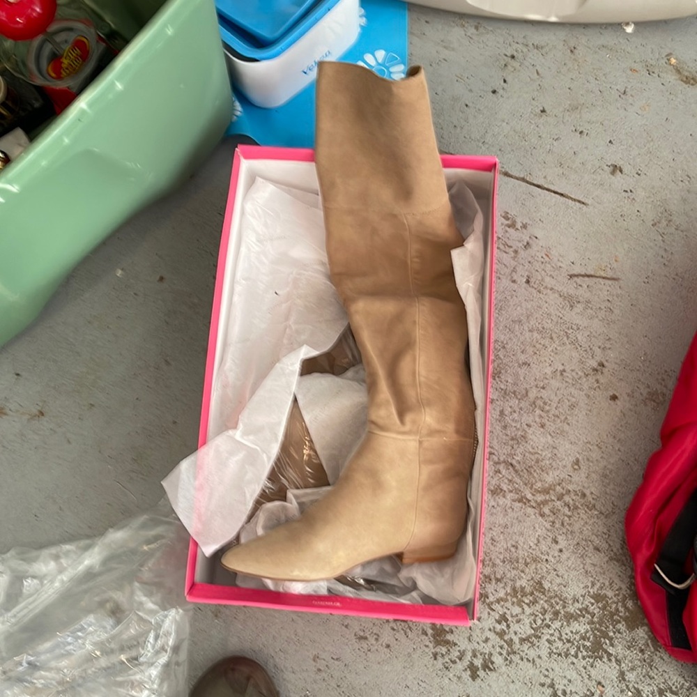 Over the knee suede boots